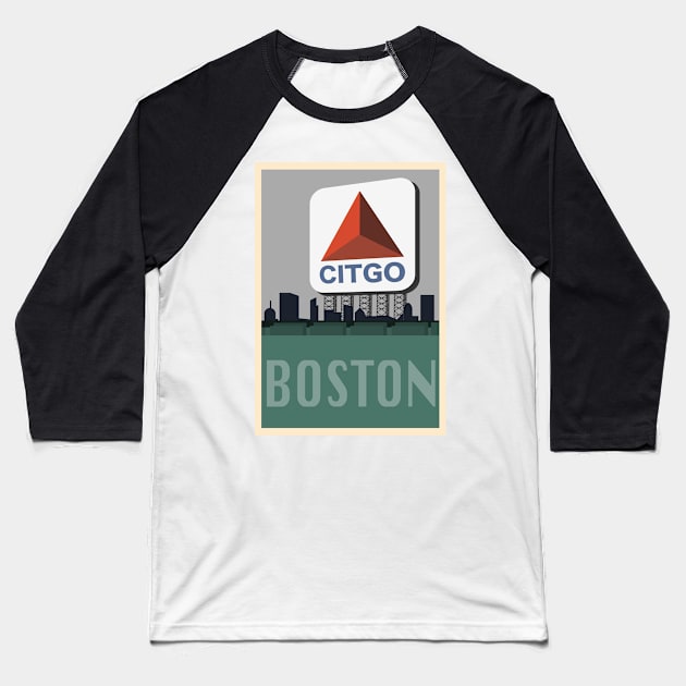 Boston Travel Poster 4 Baseball T-Shirt by Rosemogo